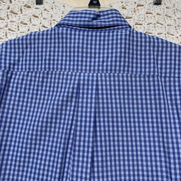 Brooks Brothers Men's M Blue Check Short Sleeve Button Down Non Iron All Cotton - Picture 4 of 7